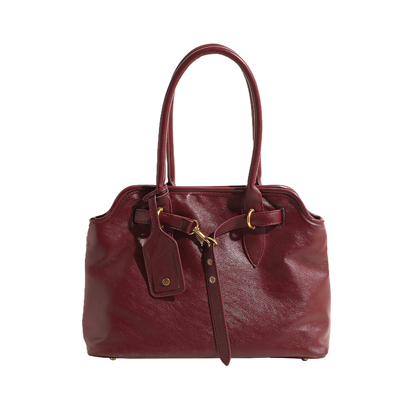 Handtasche für Damen ⎜ Retro-Boston-Bag mit großem Stauraum und festen Henkeln für Alltag und Büro