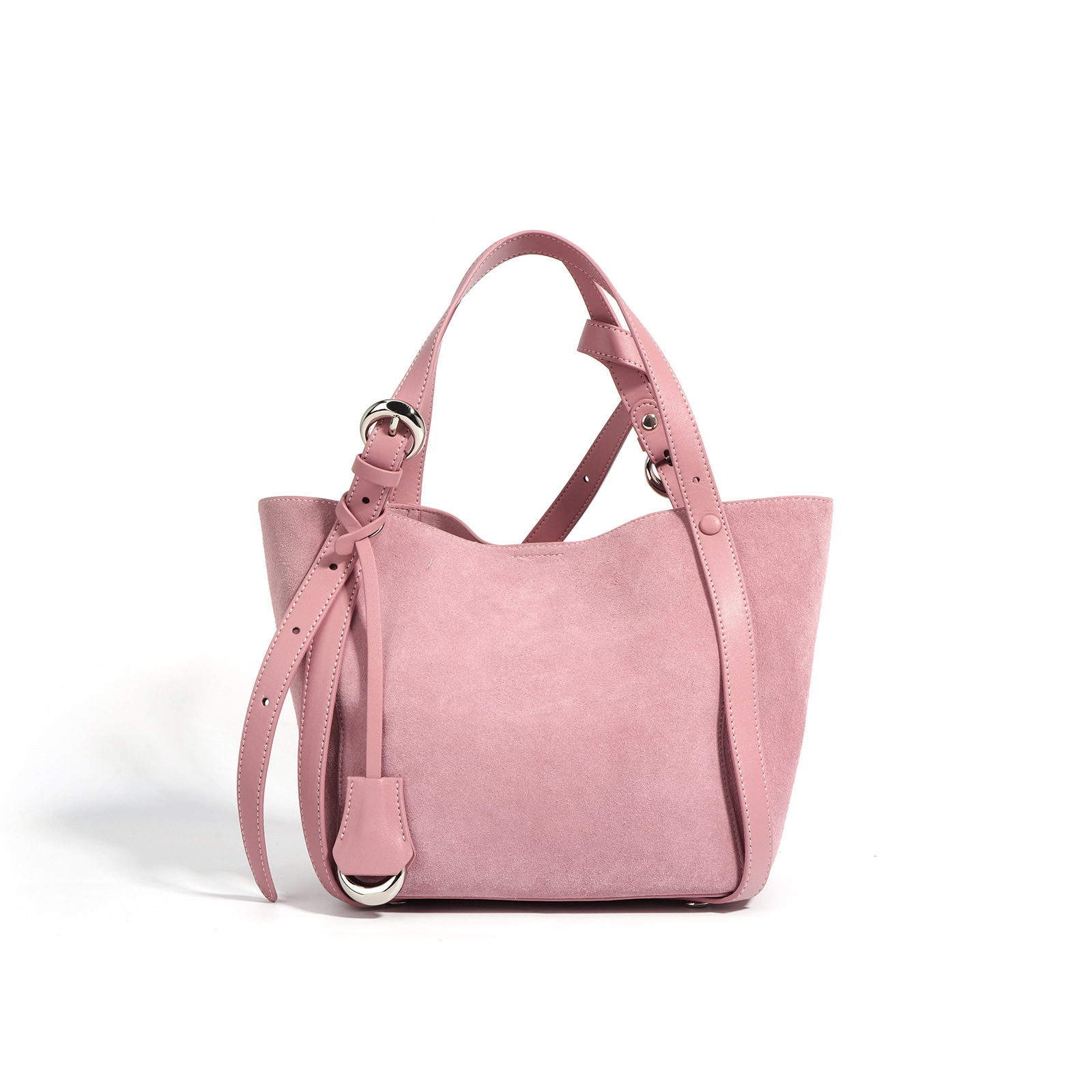 Handtasche für Damen ⎜ Geräumige Schultertasche aus Wildleder mit verstellbarem Riemen für Alltag und Stadtbummel