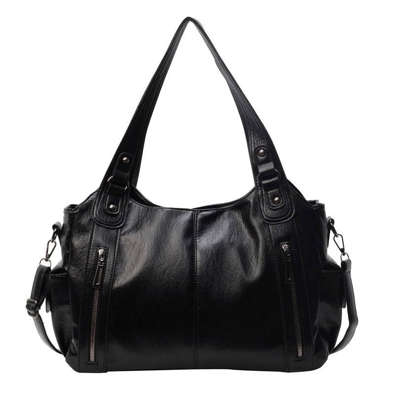 Schultertasche für Damen ⎜ Geräumige Umhängetasche aus Kunstleder mit Reißverschlüssen für Alltag und Kurzreisen