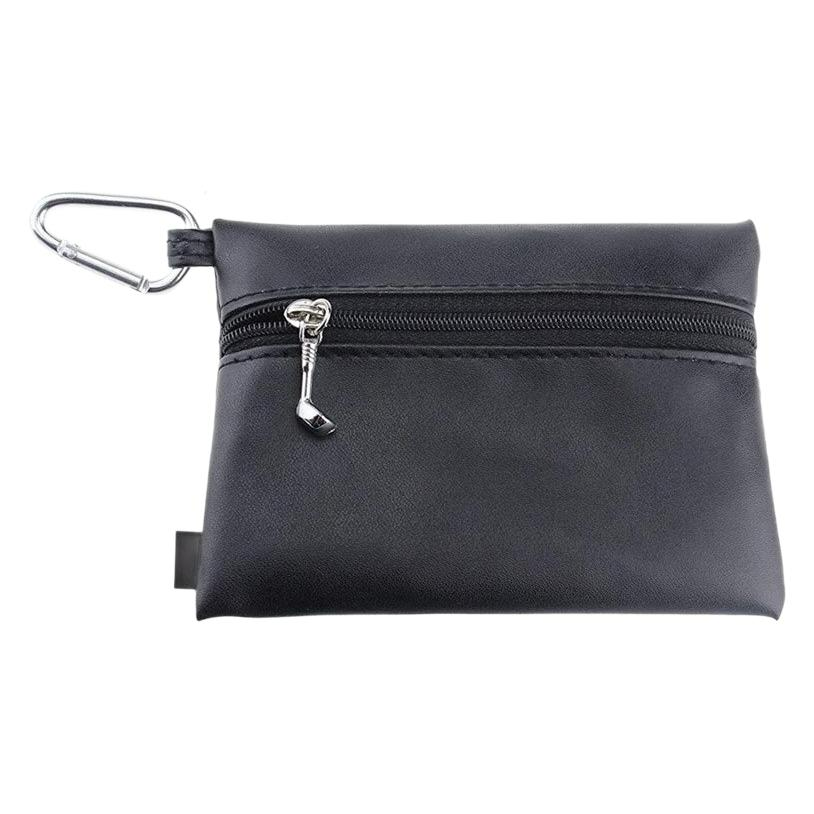 Golf Tee Tasche ⎜ Kompakte Aufbewahrungstasche mit Reißverschluss und Karabiner zur Befestigung am Gürtel