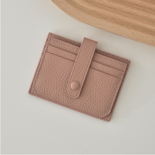 RFID Kartenetui für Damen ⎜ Ultradünner Kartenhalter mit Druckknopf und mehreren Steckplätzen