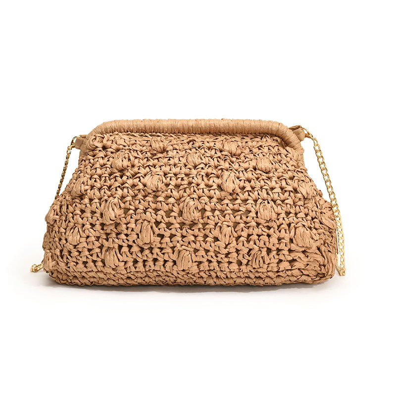Damen Geflochtene Schultertasche ⎜ Leichte Strandtasche Mit Modischem Hohlmuster