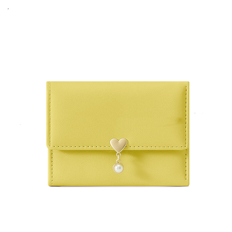 Mini Geldbörse für Damen ⎜ Kompakte Tri-Fold Brieftasche mit Herzverschluss und stilvollem Design