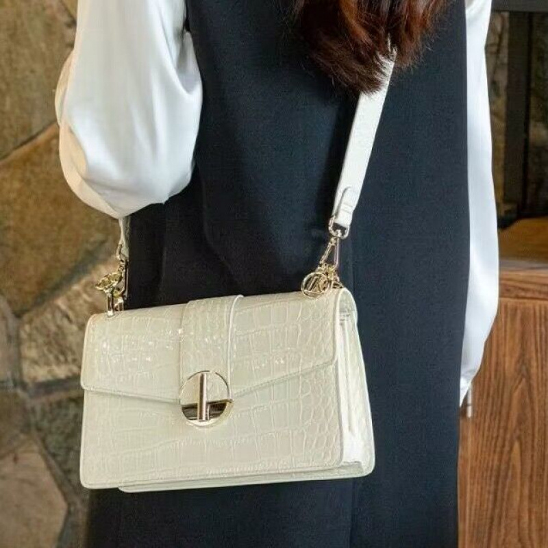 Damen Schultertasche in Krokodilleder Optik – Elegante Umhängetasche mit Drehverschluss