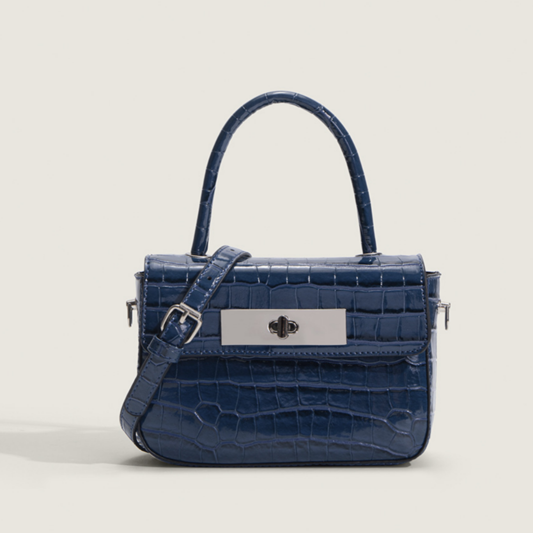 Schultertasche für Damen in Kroko-Optik ⎜ Eleganter Begleiter für Alltag, Büro und besondere Anlässe