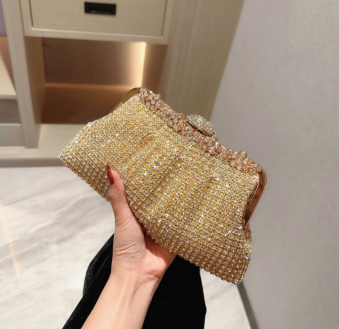 Abendtasche für Damen mit Strass ⎜ Glitzernde Clutch für Dinner, Party und festliche Anlässe