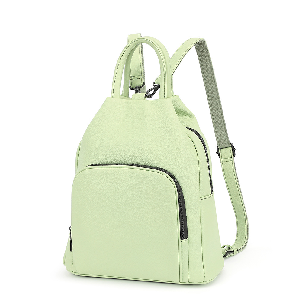 Damen Rucksack aus PU-Leder ⎜ Weicher Tagesrucksack mit Reißverschluss und praktischem Stauraum für unterwegs