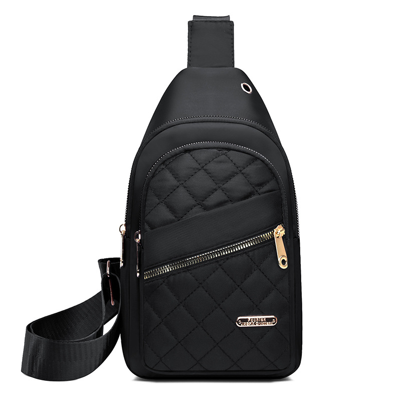 Brusttasche aus Nylon ⎜ Modische Crossbody Bag für Damen mit Rautensteppung und Verstellbarem Schultergurt