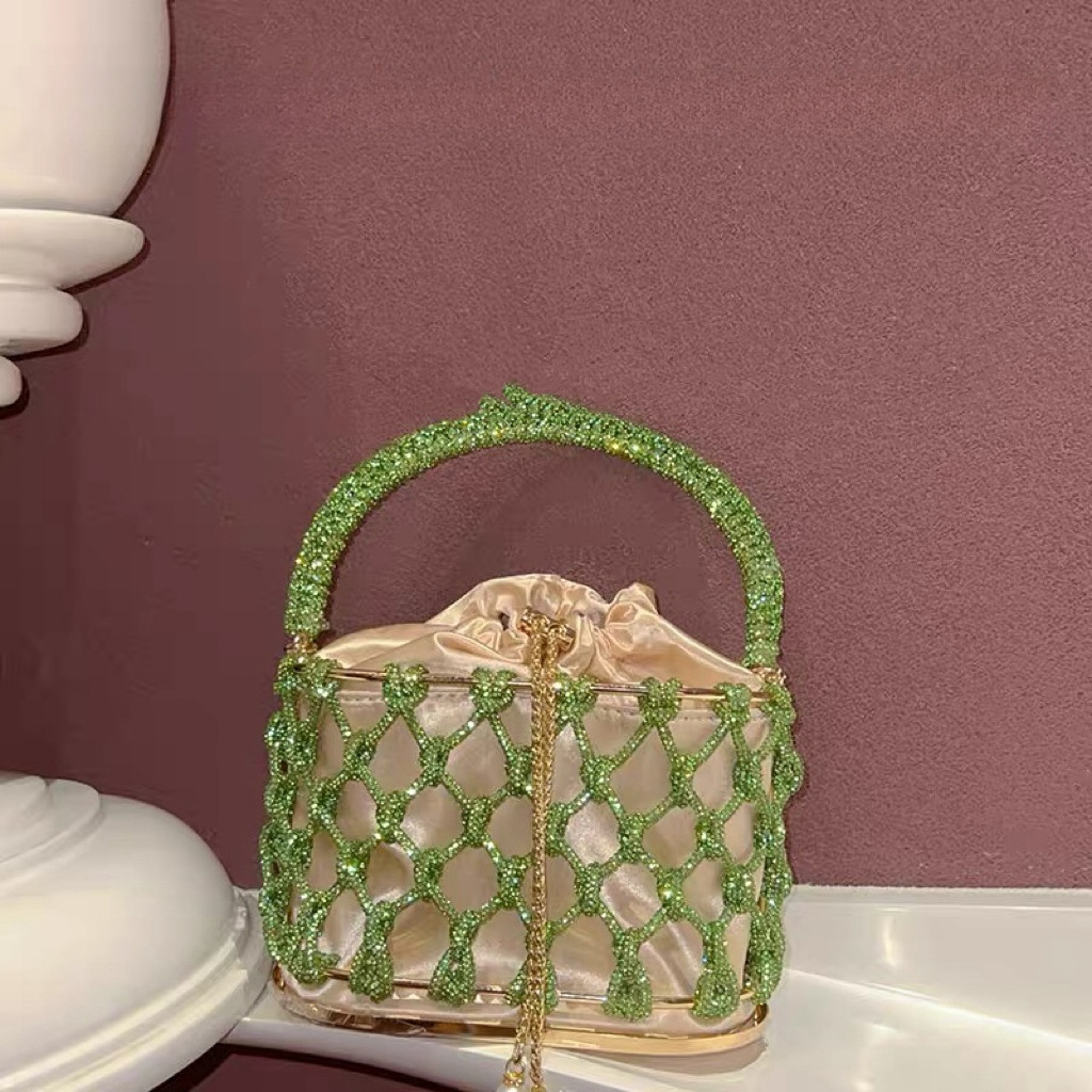 Abendtasche für Damen ⎜ Elegante Handtasche mit Satinfutter und funkelndem Netzdesign für besondere Anlässe