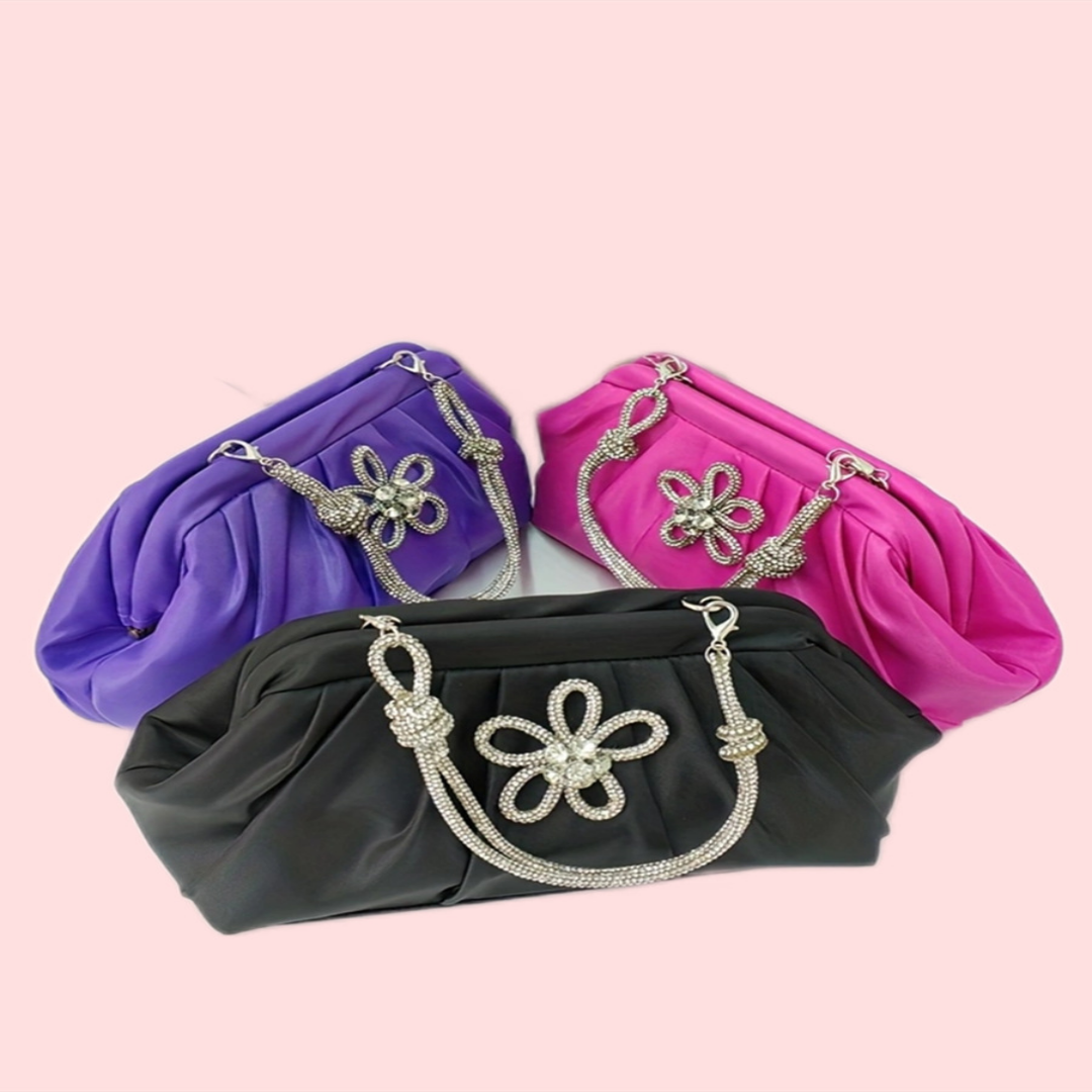 Damen Abendtasche ⎜ Elegante Schultertasche mit Kette für Party und Anlass