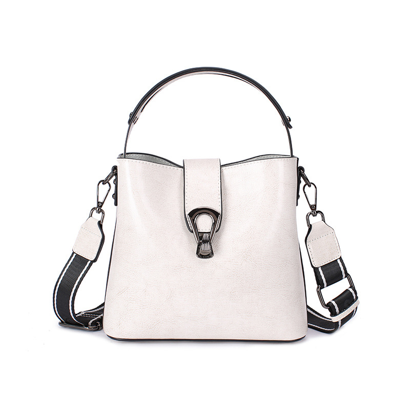 Schultertasche für Damen ⎜ Elegante Umhängetasche im Bucket-Stil mit abnehmbarem Gurt für Alltag und Büro
