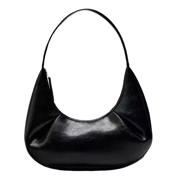 Schultertasche für Damen ⎜ Glänzende Unterarmtasche in Silber mit modernem Design für stilvolle Outfits