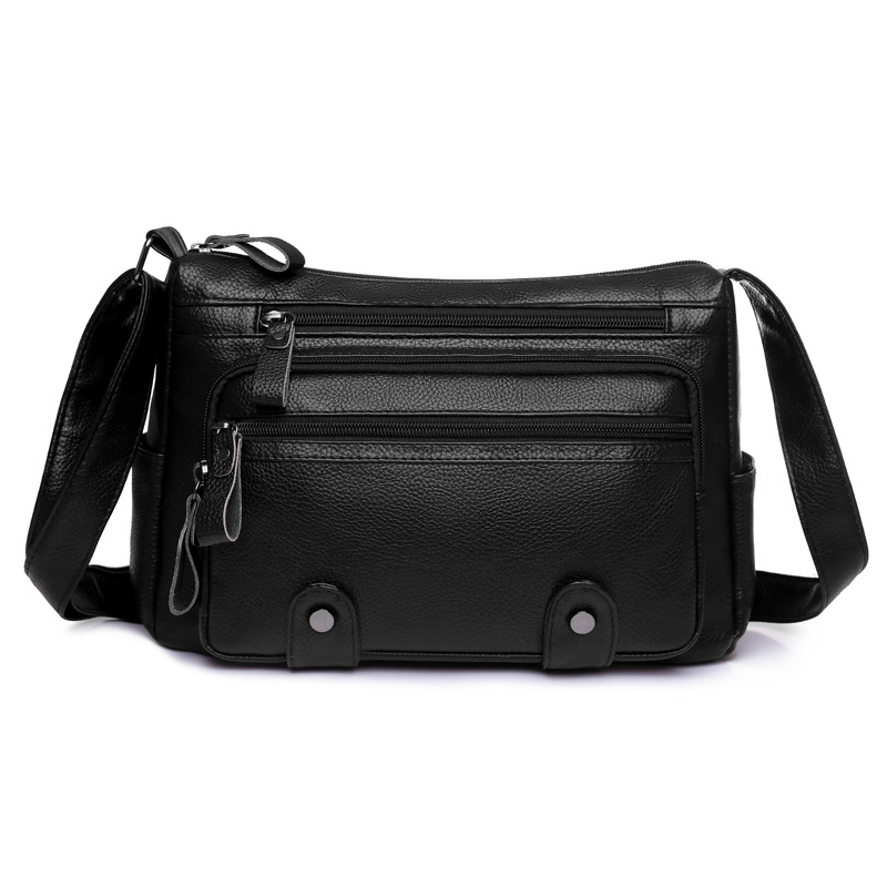 Schultertasche für Damen ⎜ Geräumige Umhängetasche im Retro-Stil mit Reißverschlussfächern für Alltag und Büro