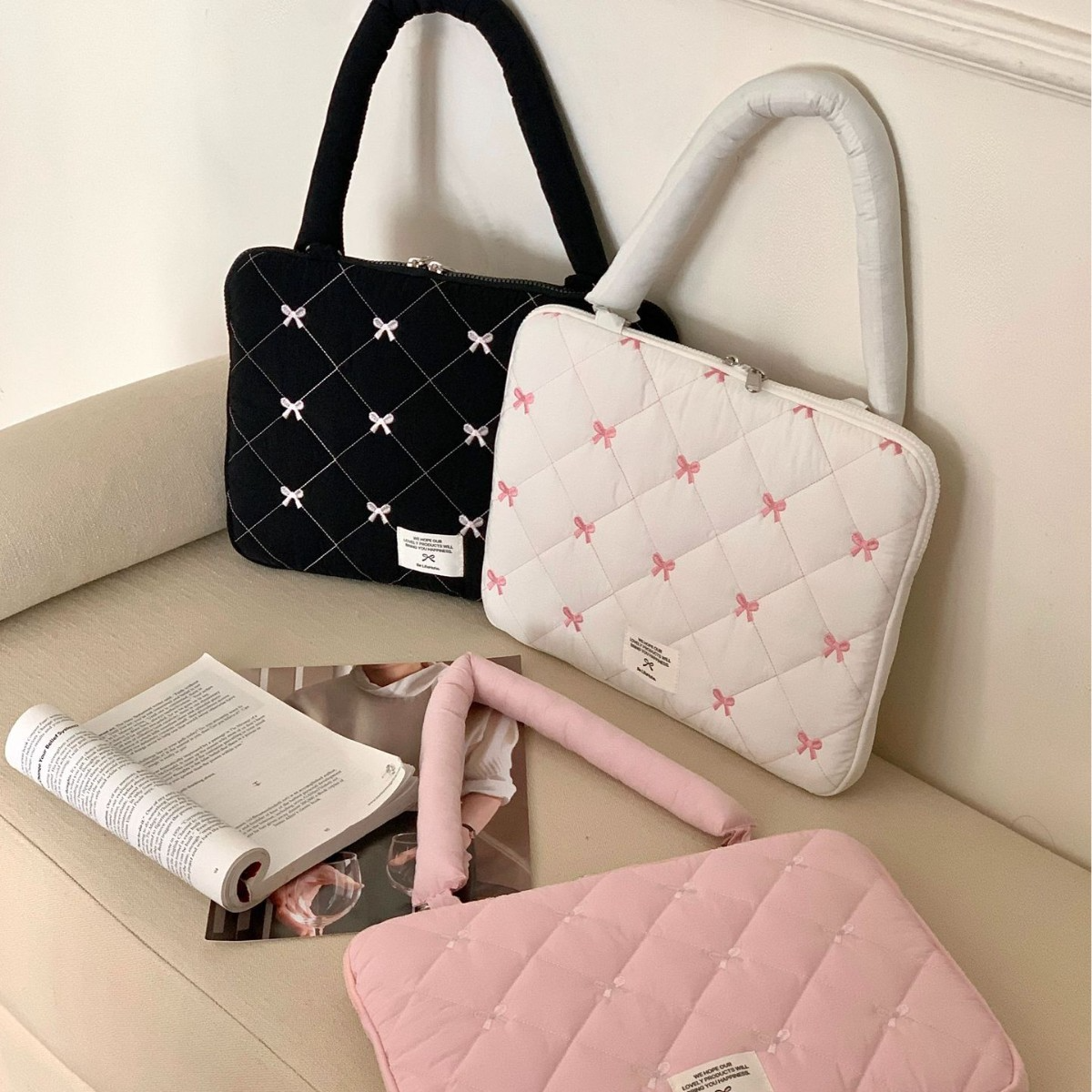 Laptop Tasche für Damen ⎜ Gepolstert und stilvoll mit Griff für Alltag und Büro