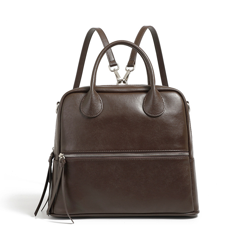 Rucksack für Damen ⎜ Eleganter Lederrucksack mit viel Stauraum und Schultergurten