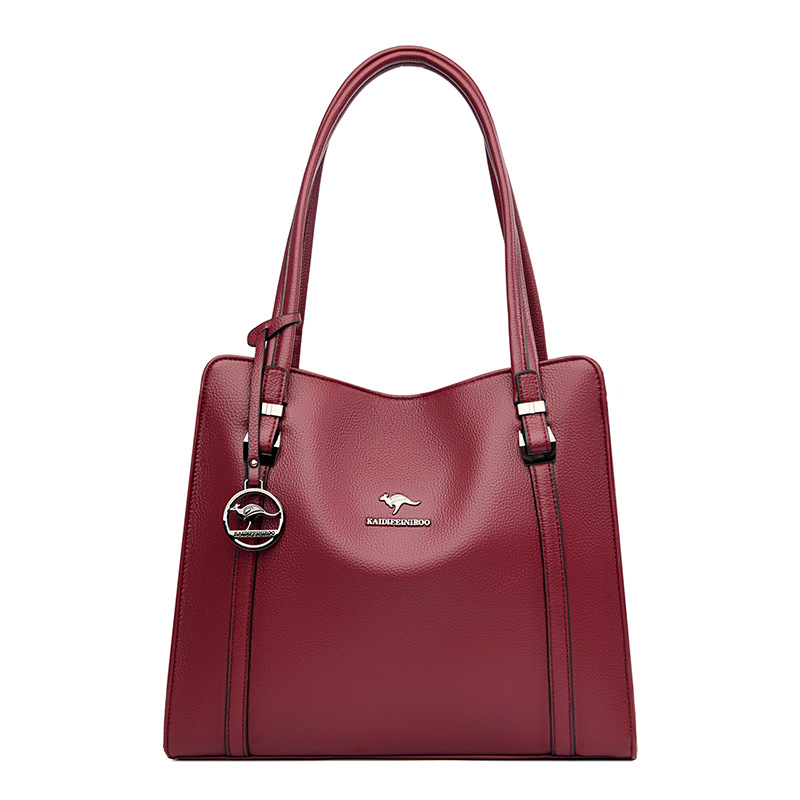Schultertasche für Damen ⎜ Geräumige Handtasche aus weichem Leder mit elegantem Design für Büro und Alltag