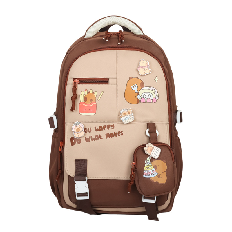 Damen Rucksack mit Cartoon-Print ⎜ Großer Schulrucksack mit viel Stauraum für Alltag und Freizeit