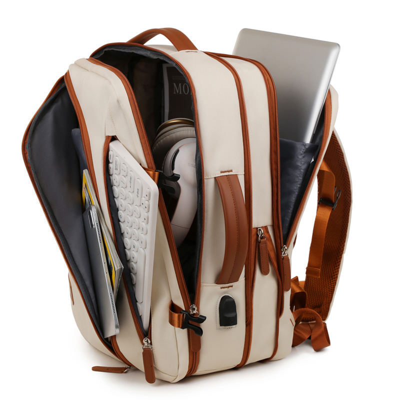 Damen Rucksack mit großem Volumen ⎜ Stilvoller Reiserucksack mit Kompressionsfunktion für Alltag und Trips