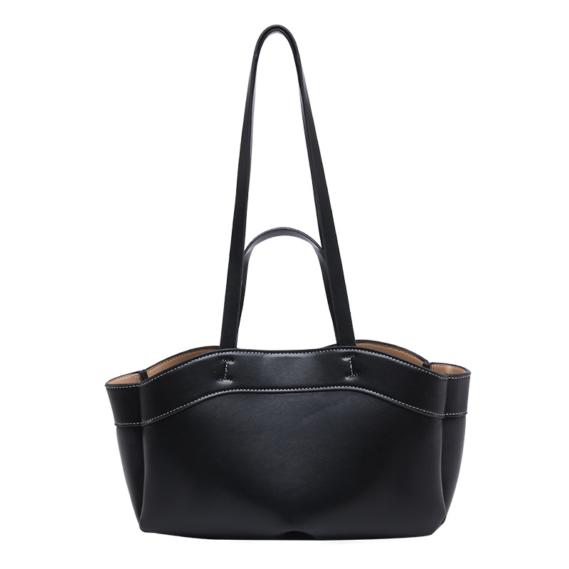 Damen Tragetasche Aus Lederoptik ⎜ Modische Große Handtasche Mit Langen Henkeln Für Büro Und Alltag
