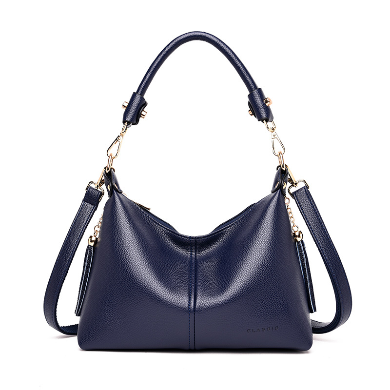 Handtasche für Damen ⎜ Weiche Schultertasche aus Leder mit abnehmbarem Gurt für Alltag und Freizeit
