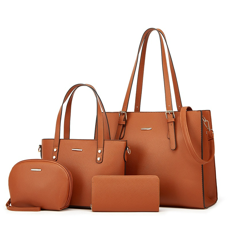 Taschenset für Damen ⎜ 4-teiliges Set mit Schultertasche, Handtasche, Kosmetiktasche und Portemonnaie