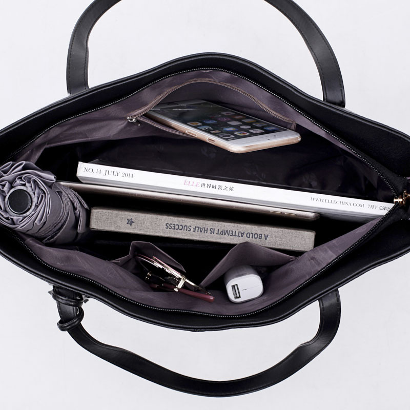 Handtasche für Damen ⎜ Schlichte Tragetasche mit Quastenanhänger und viel Stauraum für Alltag und Büro
