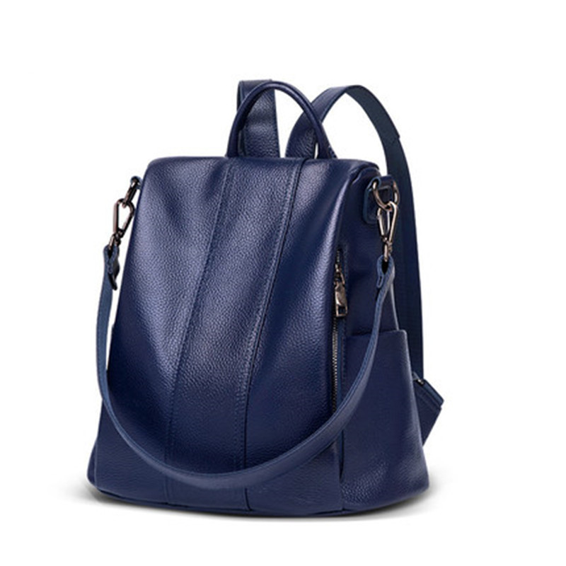 Rucksack für Damen ⎜ Modischer Leder-Rucksack mit Umhängefunktion für Alltag, Reisen und Freizeit