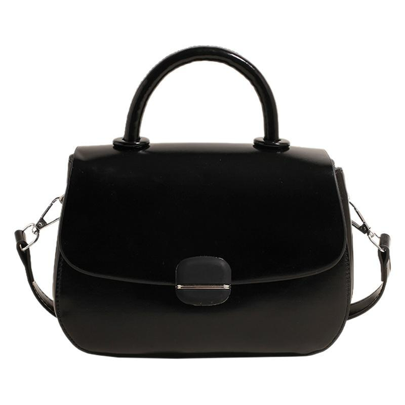 Handtasche mit Überschlag ⎜ Zweilagige Umhängetasche für Damen mit Kurzgriff und Verstellbarem Schulterriemen