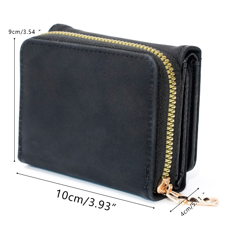 Damen Geldbörse mit Rundum-Reißverschluss ⎜ Kompakte Brieftasche in schlichter Optik für Karten und Münzen