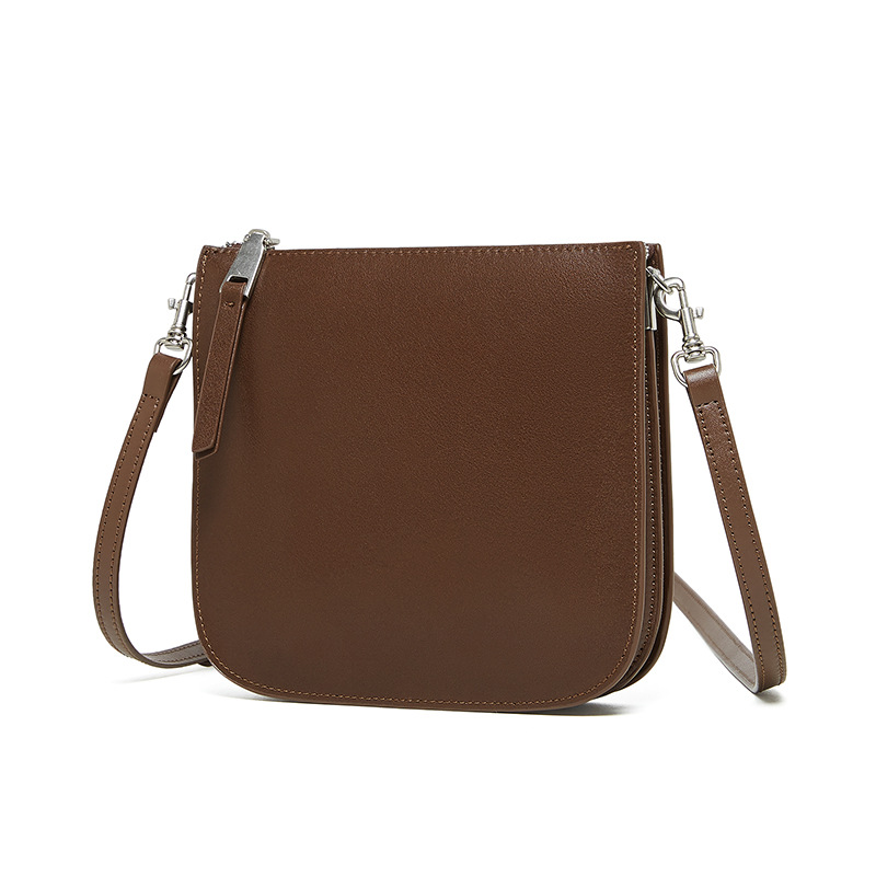Schultertasche für Damen ⎜ Kompakte Umhängetasche mit Handyfach aus Leder für Alltag und Freizeit