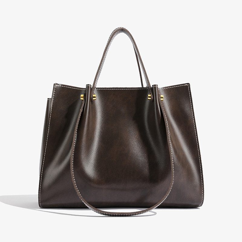Handtasche für Damen ⎜ Stilvolle Schultertasche in Retro-Optik mit festen Henkeln für Büro und Alltag