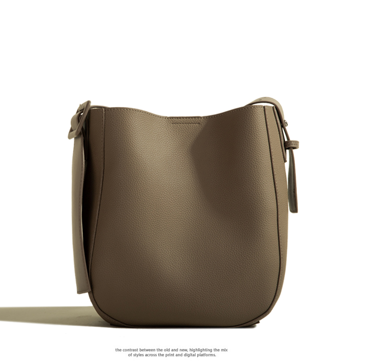 Umhängetasche mit Eimerform ⎜ Schlichte Schultertasche für Damen mit Großem Innenfach und Modernem Design