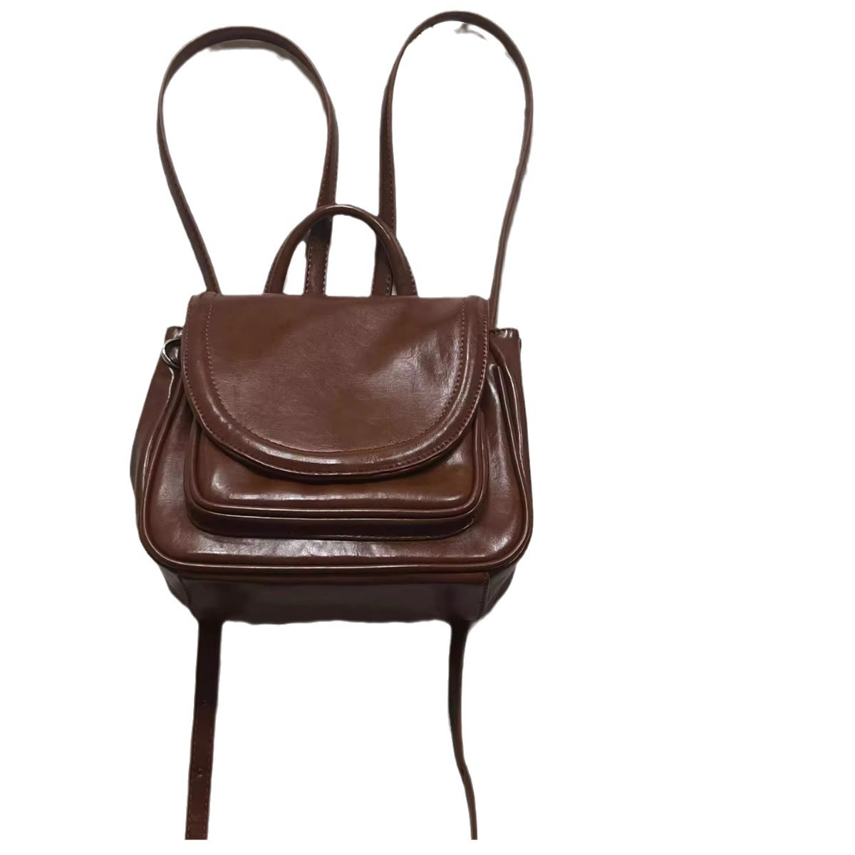 Damen Rucksack Handtasche ⎜ Eleganter Tagesrucksack im College-Stil mit Frontfach und verstellbaren Trägern