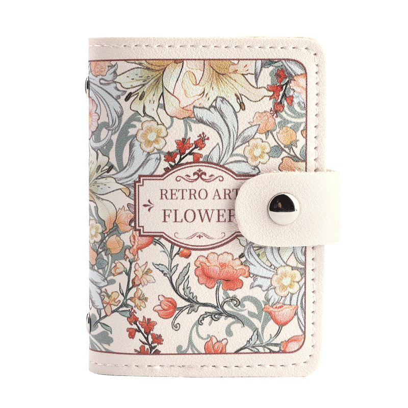 RFID Kartenetui für Damen ⎜ Kompakter Blumen-Organizer im Retro-Stil mit viel Platz für Karten