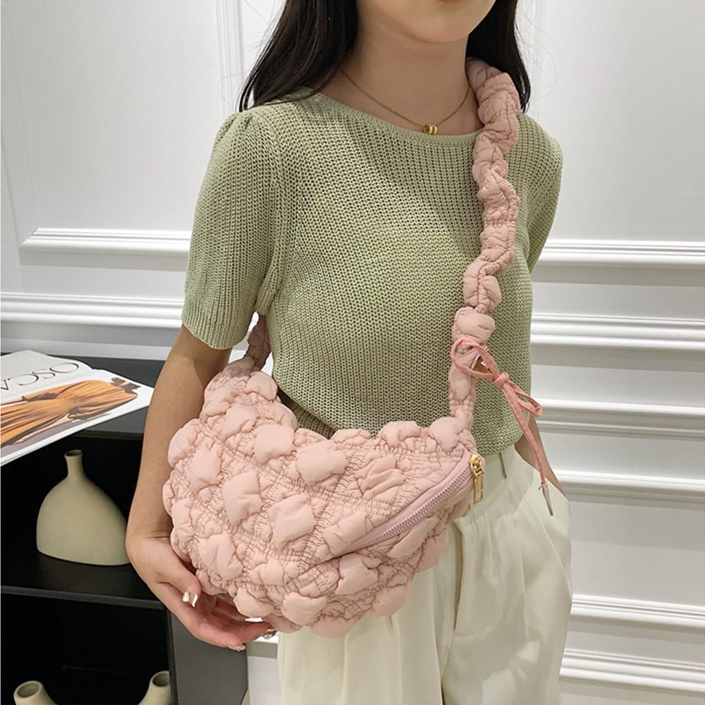 Schultertasche für Damen ⎜ Große Cloud-Bag mit gepolstertem Faltendesign und bequemem Tragegriff für Alltag und Freizeit