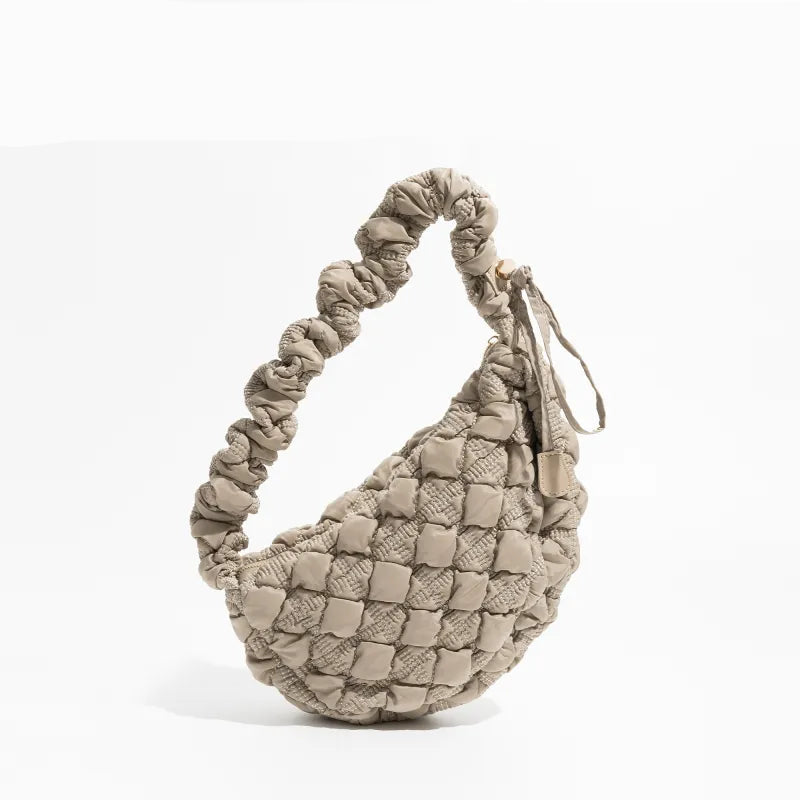 Schultertasche für Damen ⎜ Große Cloud-Bag mit gepolstertem Faltendesign und bequemem Tragegriff für Alltag und Freizeit
