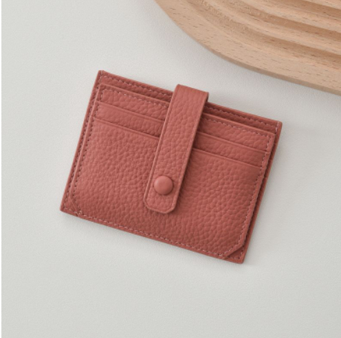 RFID Kartenetui für Damen ⎜ Ultradünner Kartenhalter mit Druckknopf und mehreren Steckplätzen