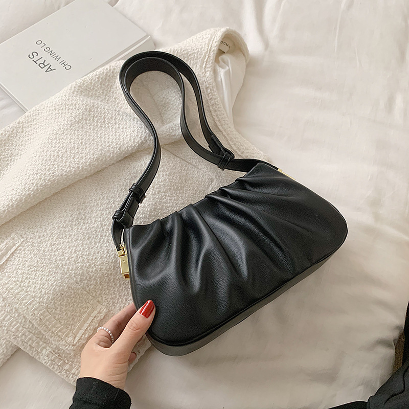 Schultertasche für Damen ⎜ Falten-Design Umhängetasche in Wolkenform für stilvolle Outfits und Alltag