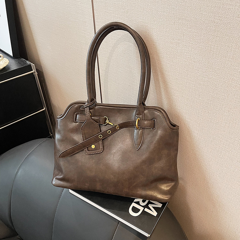 Handtasche für Damen ⎜ Retro-Boston-Bag mit großem Stauraum und festen Henkeln für Alltag und Büro