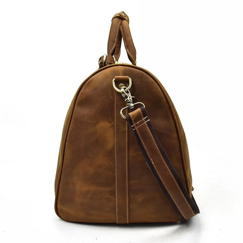 Leder Reisetasche für Herren ⎜ Robuste Umhängetasche mit verstellbarem Riemen und Stauraum
