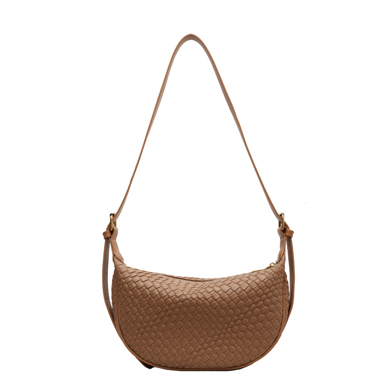 Geflochtene Umhängetasche für Damen ⎜ Stylische Schultertasche mit Verstellbarem Gurt und Weichem Material