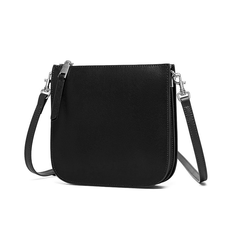 Schultertasche für Damen ⎜ Kompakte Umhängetasche mit Handyfach aus Leder für Alltag und Freizeit