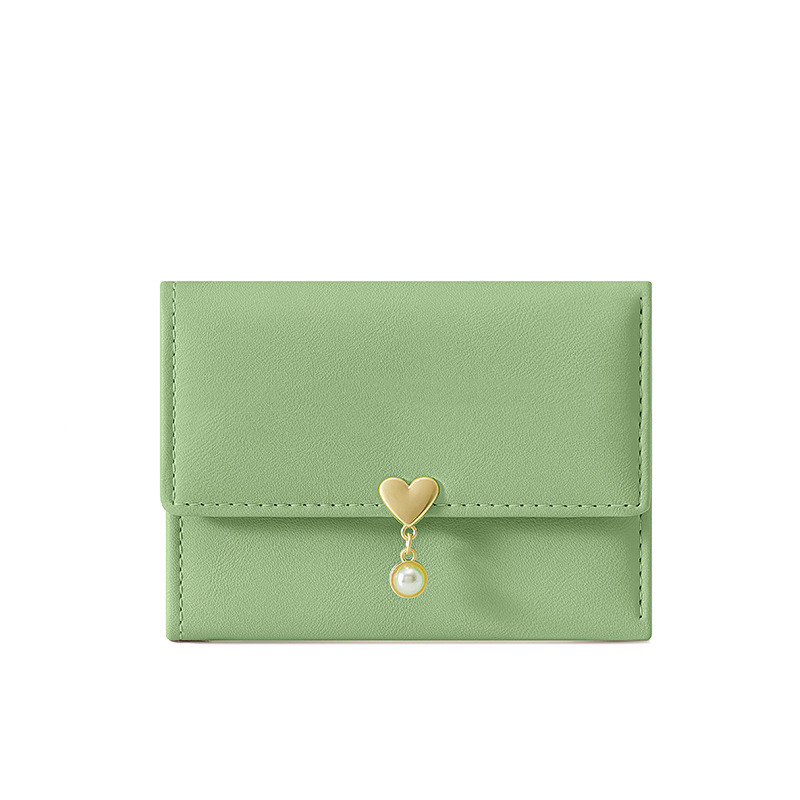 Mini Geldbörse für Damen ⎜ Kompakte Tri-Fold Brieftasche mit Herzverschluss und stilvollem Design