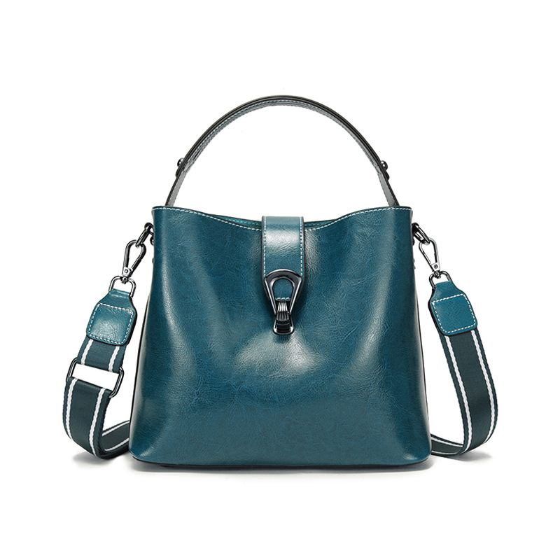 Schultertasche für Damen ⎜ Elegante Umhängetasche im Bucket-Stil mit abnehmbarem Gurt für Alltag und Büro
