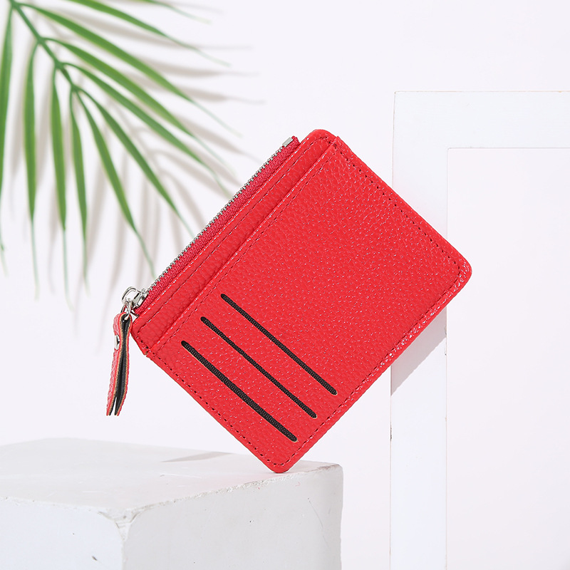 Kartenetui mit Reißverschluss für Damen ⎜ Kompakte Brieftasche mit Fächern für Karten und Münzen