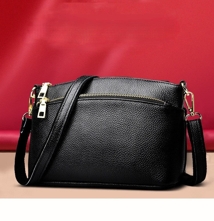 Umhängetasche für Damen ⎜ Elegante Handtasche aus hochwertigem Leder mit verstellbarem Trageriemen