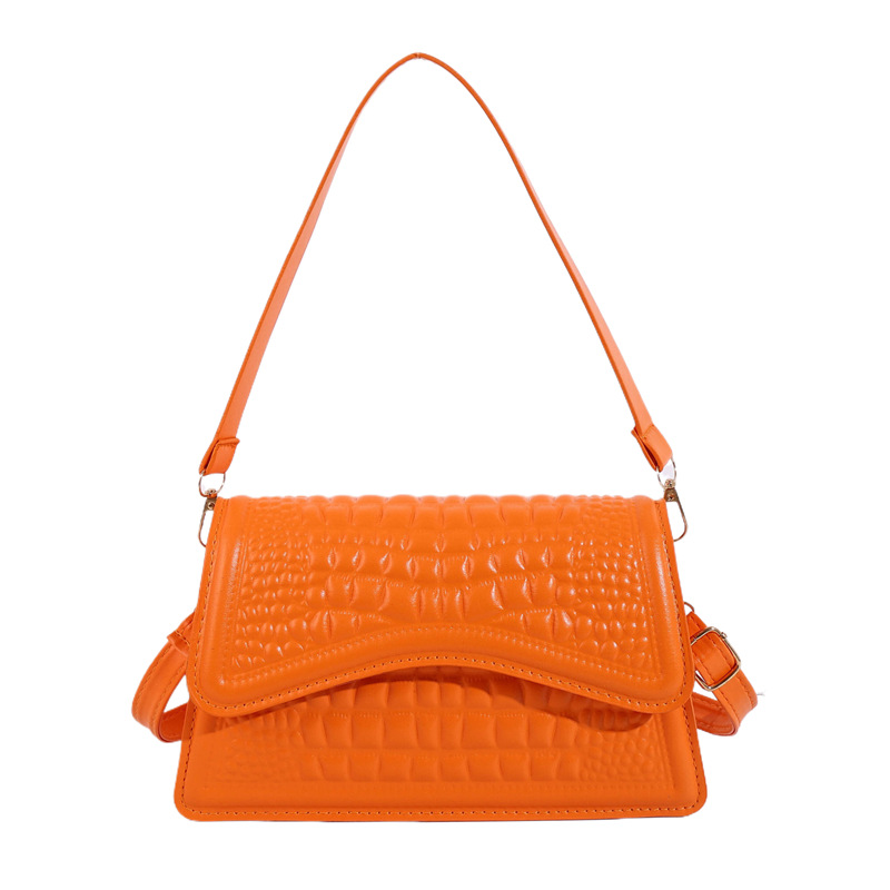 Damen Schultertasche mit Kroko-Struktur ⎜ Kompakte Crossbody-Bag für Alltag und sommerliche Looks