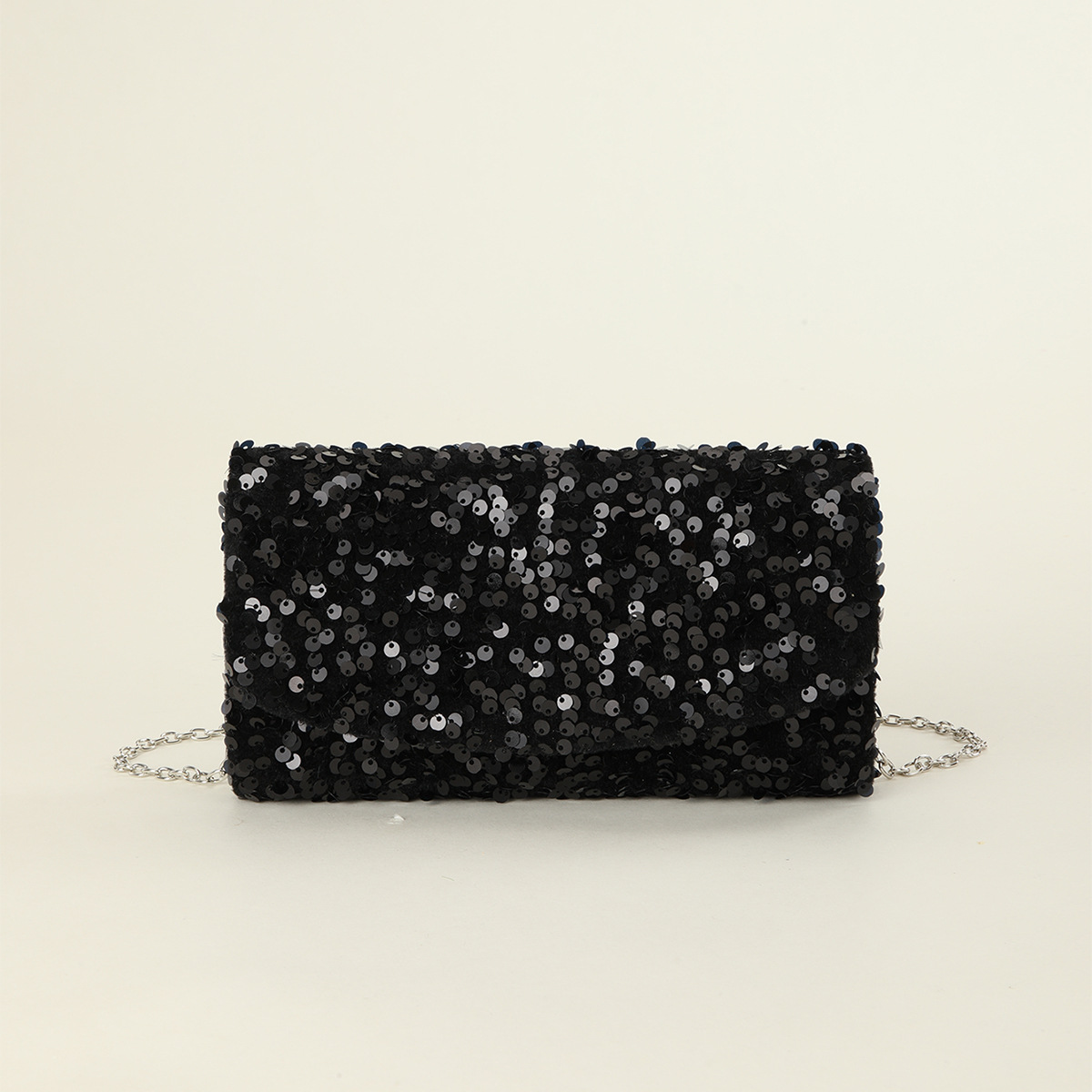 Abendtasche für Damen ⎜ Glitzernde Clutch mit Pailletten und Kettenträger für Party und festliche Anlässe