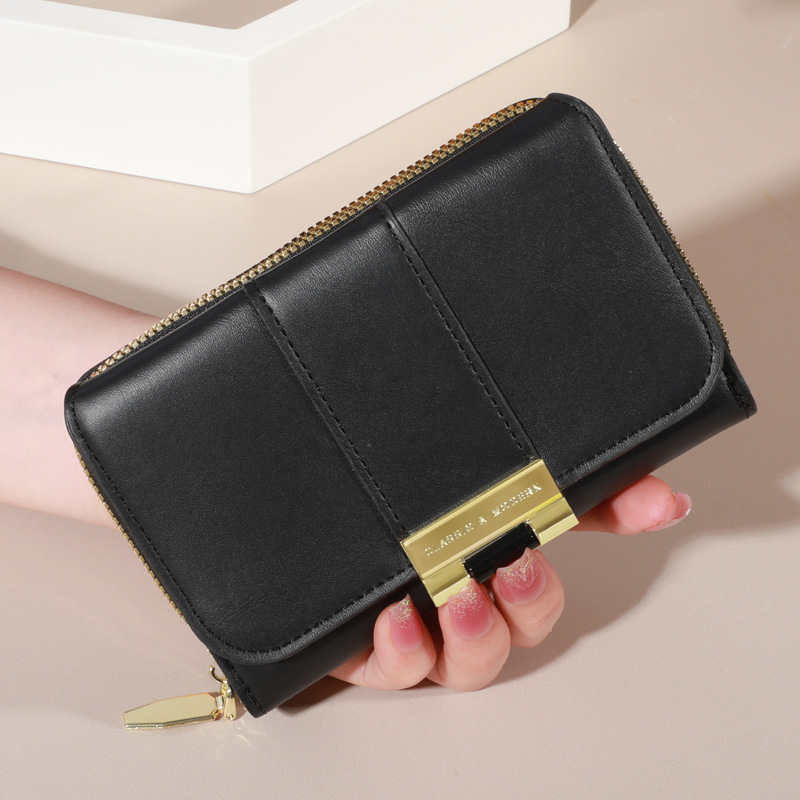 Damen Geldbörse mit Reißverschluss ⎜ Elegantes Portemonnaie mit Kartenfächern und Münzfach