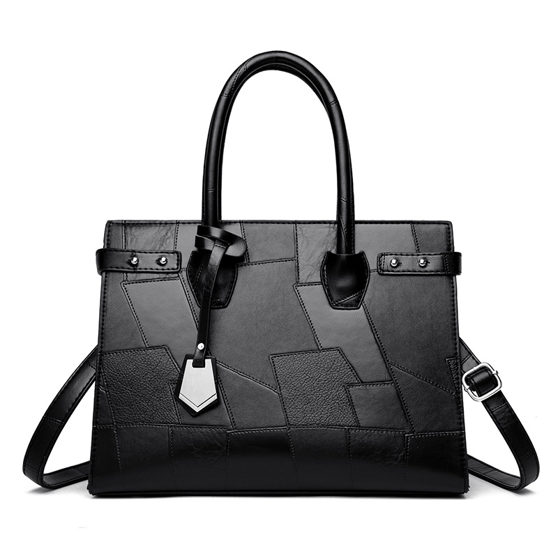 Handtasche für Damen ⎜ Klassische Tragetasche mit Reißverschluss und festen Henkeln für Büro und Alltag